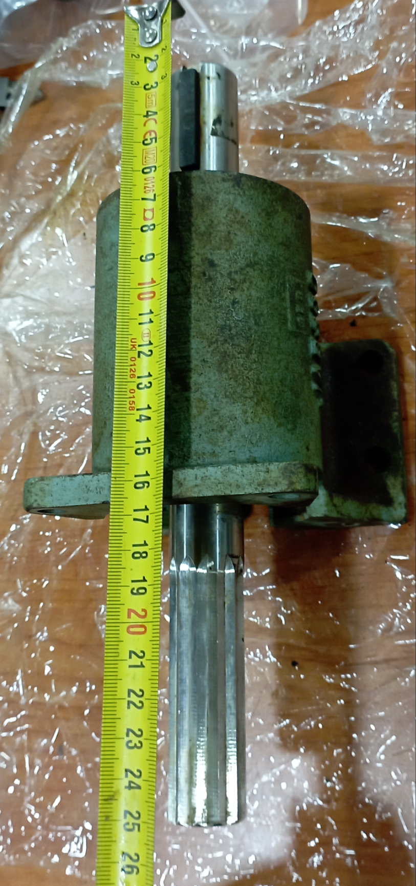 Albero scanalato in acciaio inox per pompa acqua mare JABSCO comprensivo di supporto