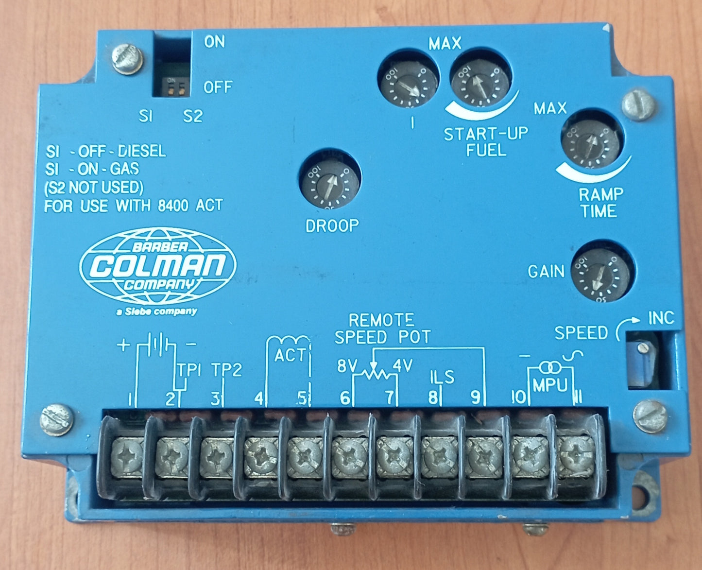 BARBER COLMAN CONTROLLER GOVERNATORE