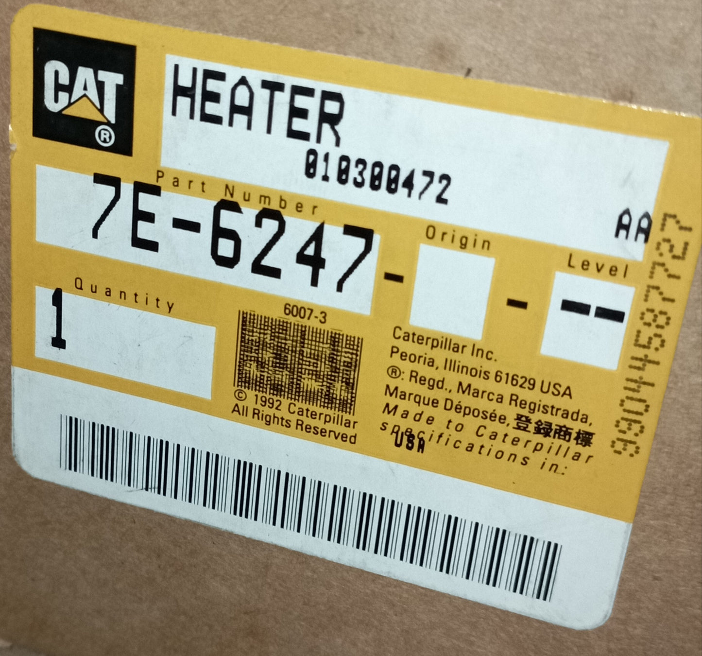 7E-6247 RISCALDATORE ACQUA ORIGINALE CATERPILLAR