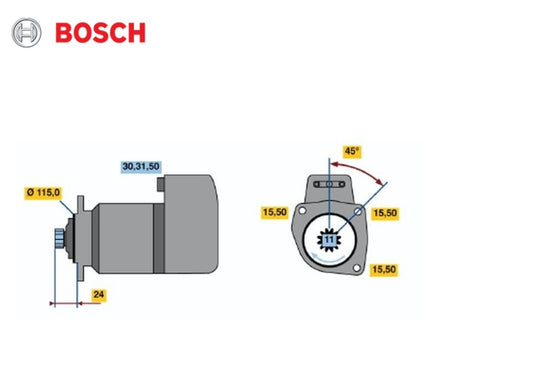 BOSCH 0 001 417 006 Motorino avviamento usato, in buono stato.
24V, 6,6KW, N° denti: 11, 30, 50, 31, rechts, Ø 115 mm