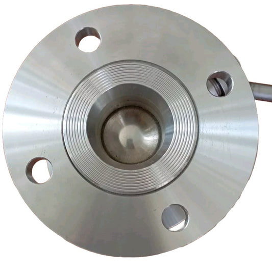 Valvola a sfera flangiata per gas in  acciaio inox aisi 316 DN40 PN40 con flange girevoli DN50 PN6 con leva per apertura e chiusura.