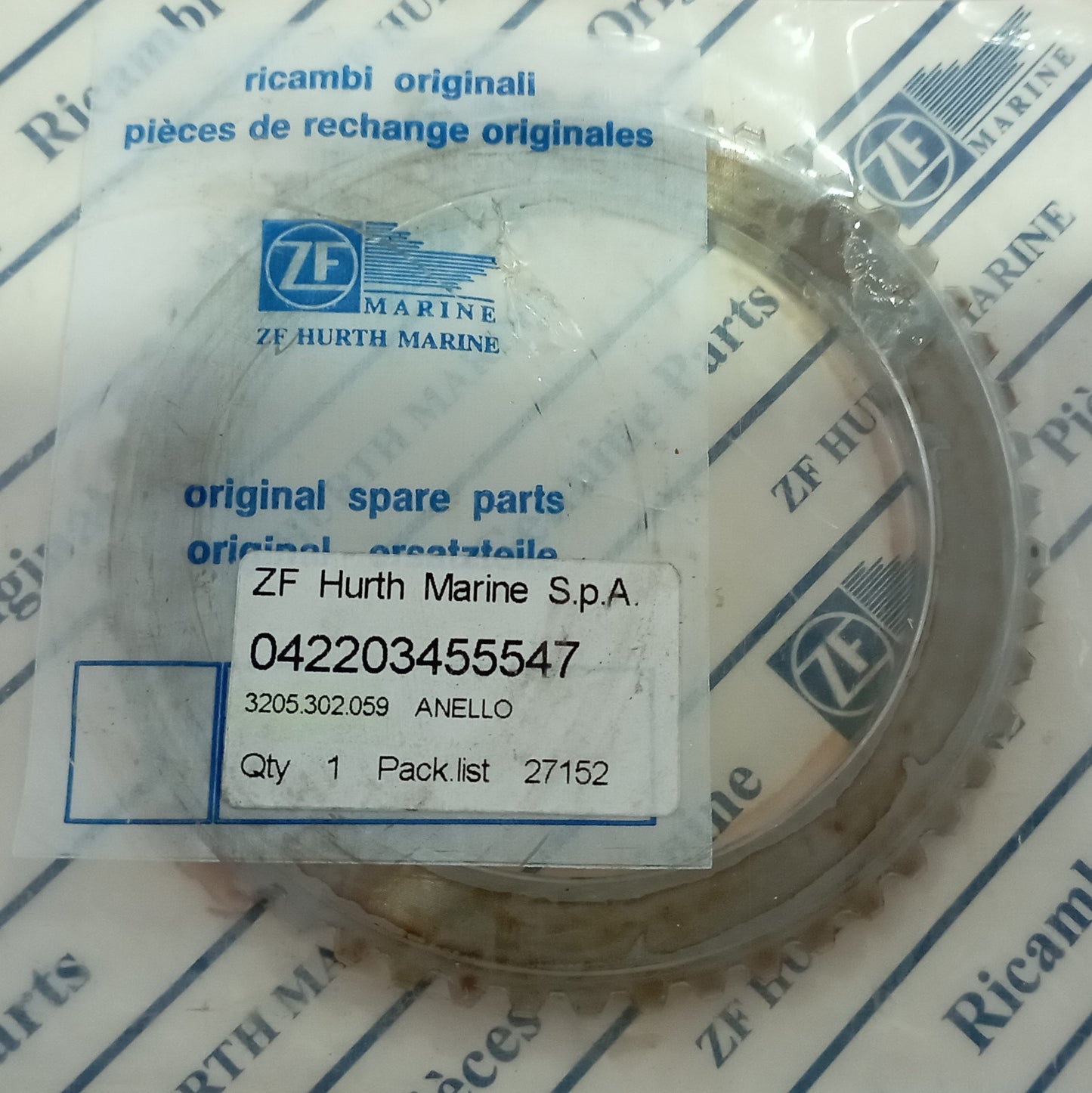 3205302059 ANELLO DENTATO ZF 510-1A ZF360-500-510-TC TIRO CINGHIA /DRIVING BELT;