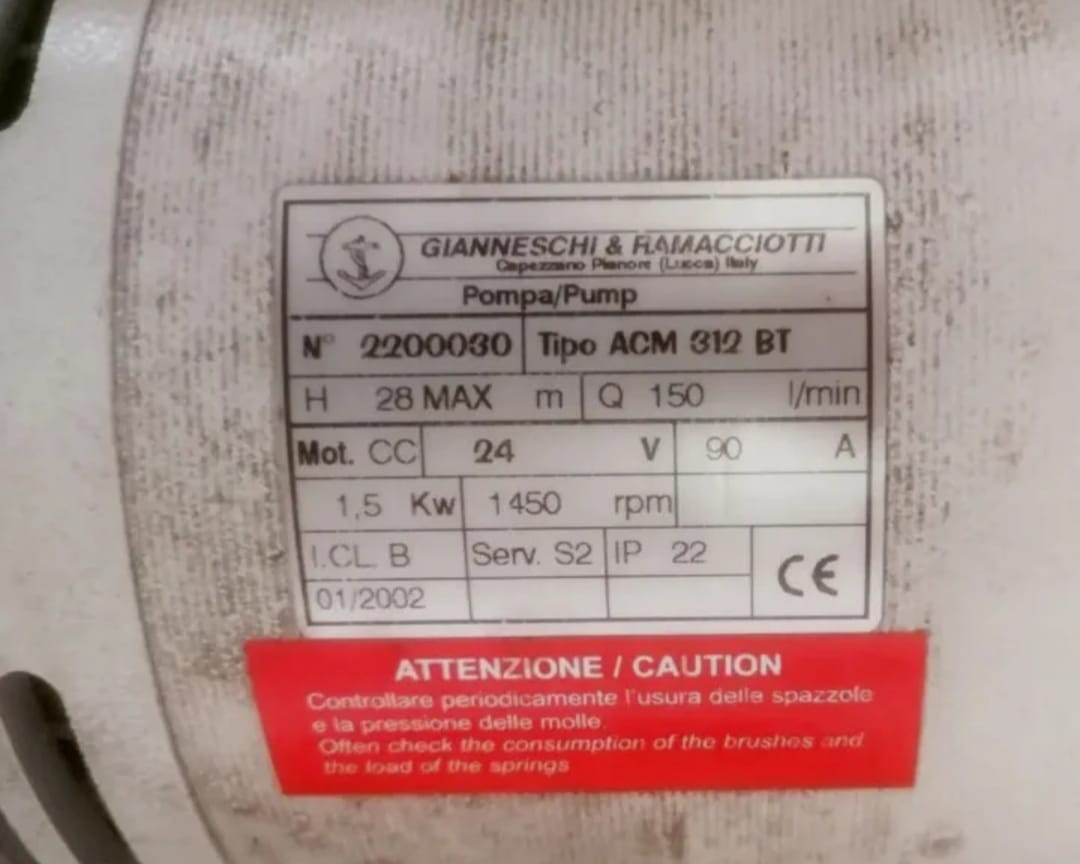 ACM 312 BT EL/POMPE AUTOADESCANTI GIANNESCHI E RAMACCIOTTI, NUOVE