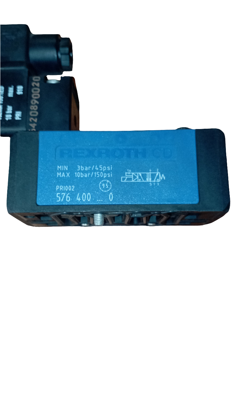 VALVOLA SOLENOIDE SINGOLA REXROTH 576 400…                                          MIN 3bar/45psi                         MAX 10bar/150psi comprensivo di valvola pneumatica 24V 10bar