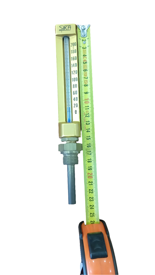 Termometro industriale dritto Sika 0-200°C nuovo in ottone