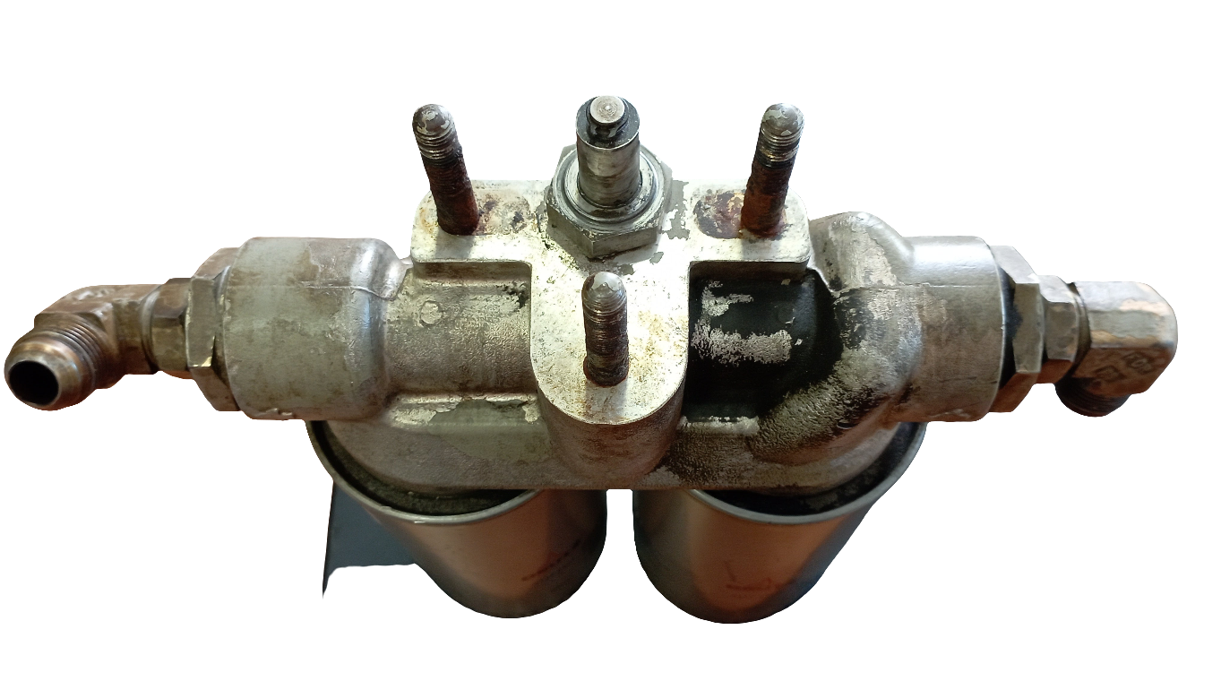Supporto per filtri olio comprensivo di filtri per motori Isotta Fraschini ID36