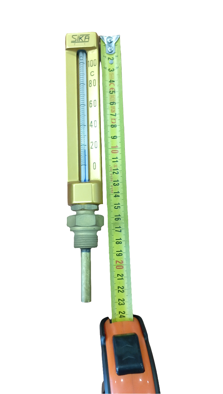Termometro industriale dritto Sika 0-100°C nuovo in ottone