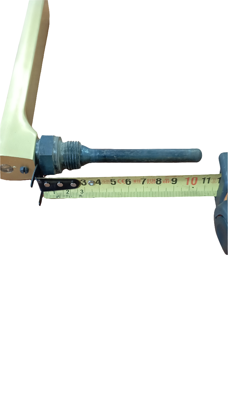 Termometro industriale a dilatazione di liquido SIKA 0-400°c (tubo a immersione angolare 90°) in ottone