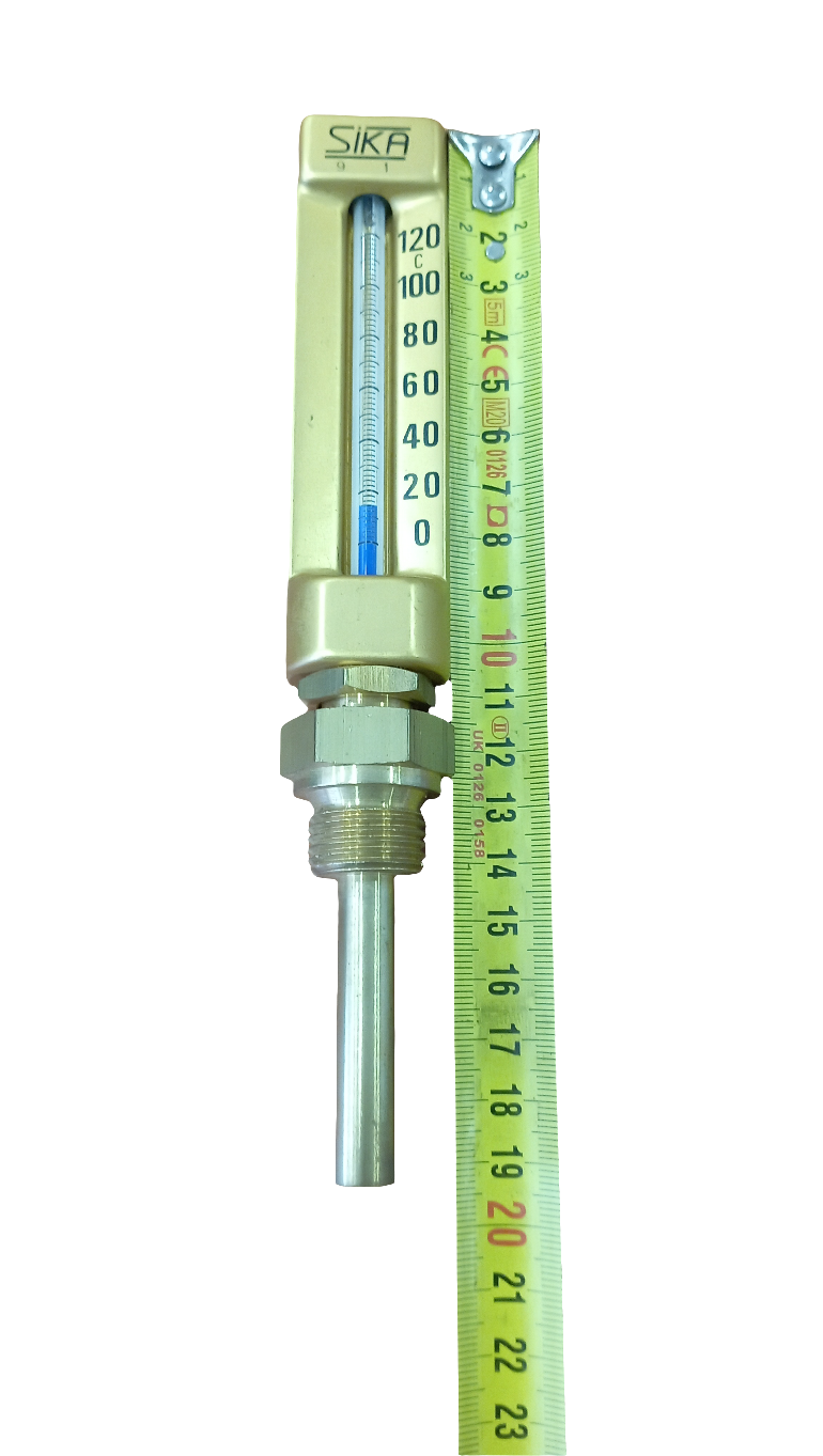 Termometro industriale dritto Sika 0-120°C nuovo in ottone