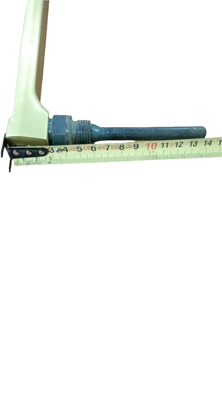 Termometro industriale a dilatazione di liquido SIKA 0-400°c (tubo a immersione angolare 90°) in ottone