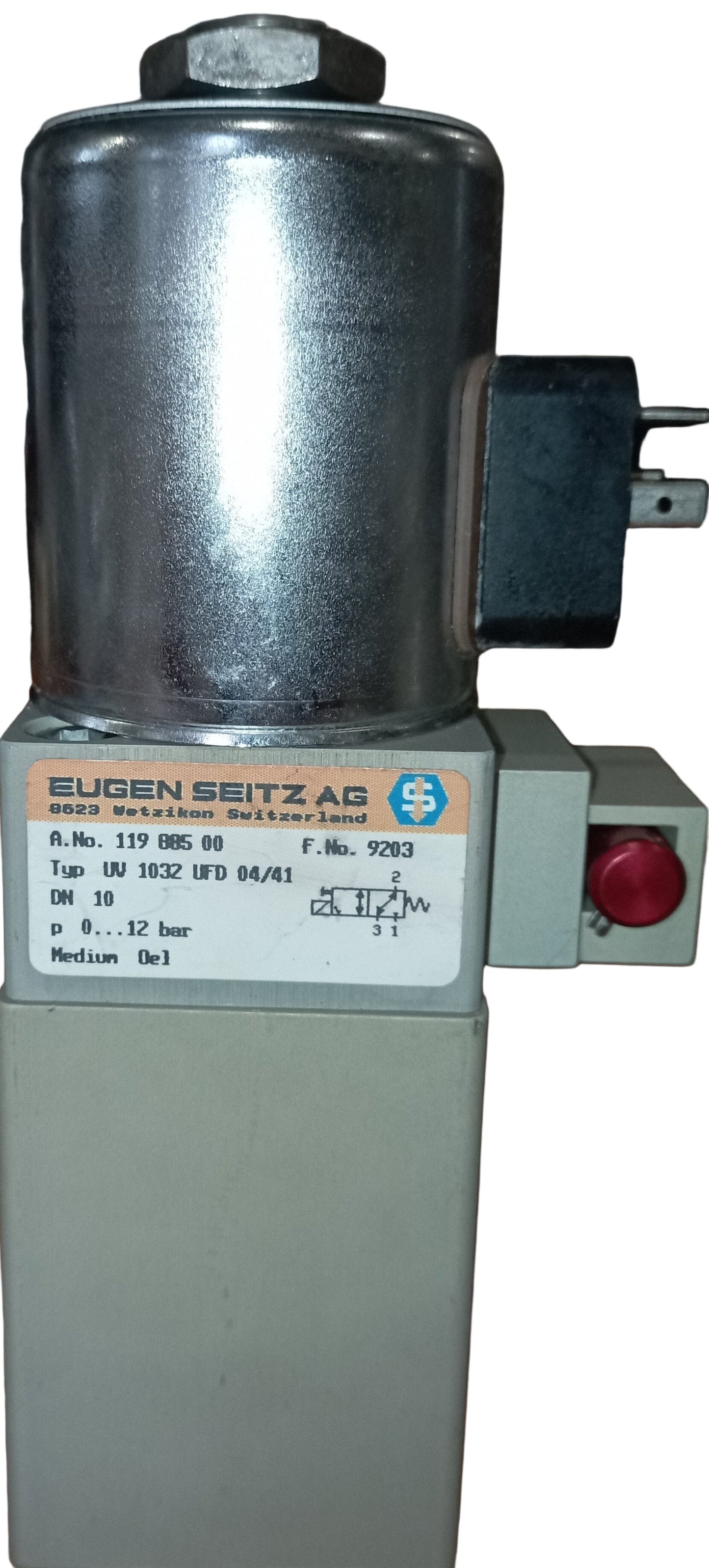 Valvola solenoide, elettrovalvola Eugen Seitz Tipo: UV 1032 UFD 04/41 con bobina 2A27