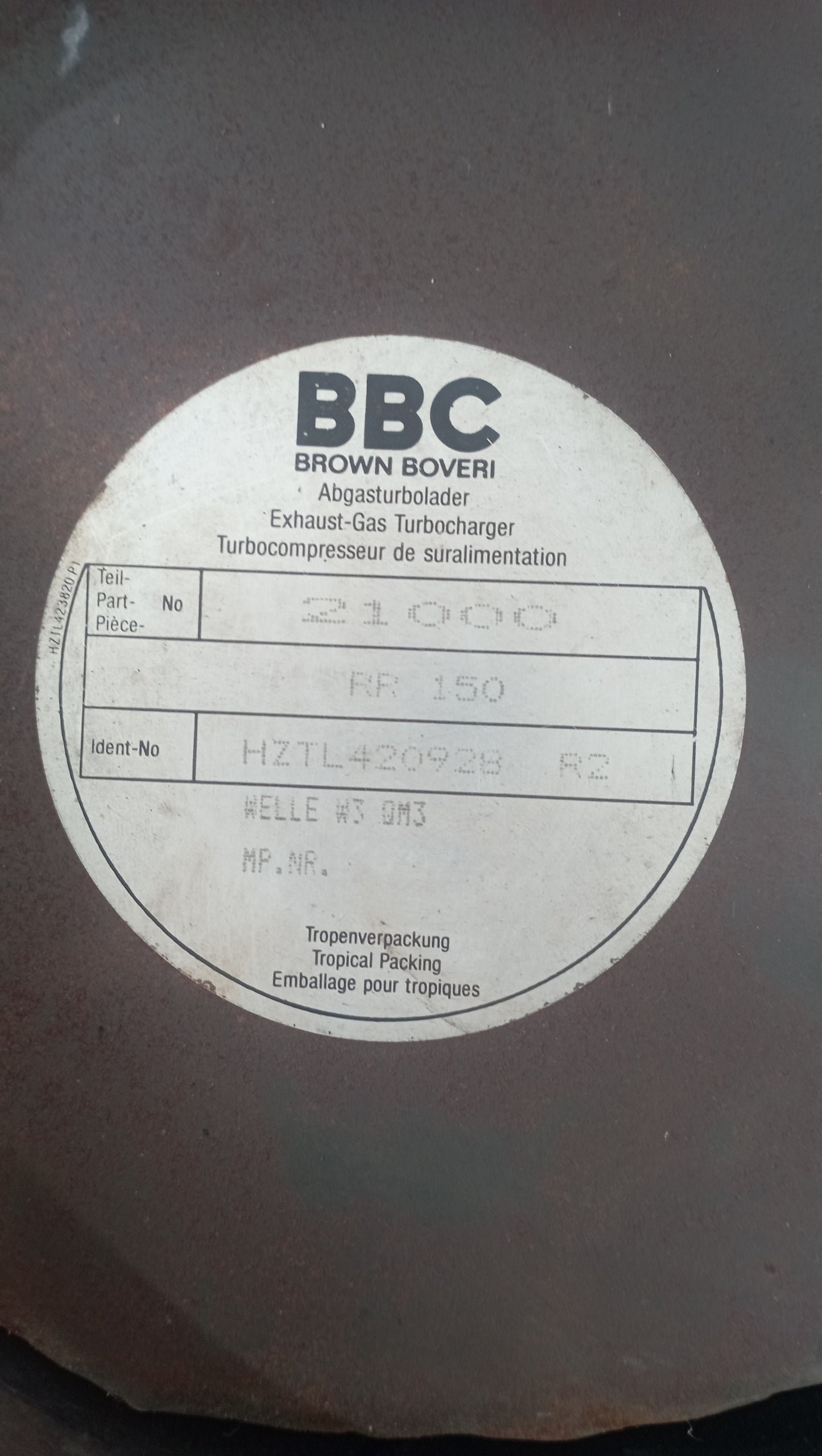 Ventola primaria completa di albero per TURBINE BBC