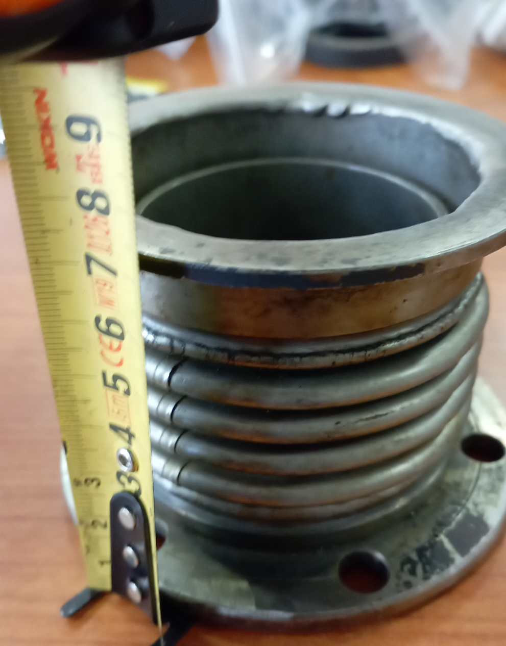 Soffietto compensatore, tronchetto di scarico in acciaio inox