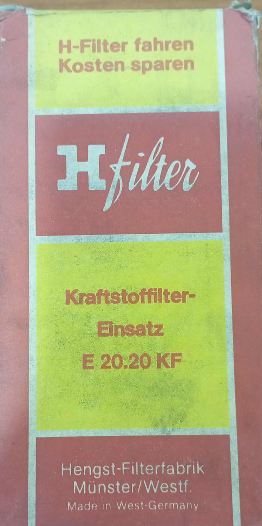 Filtro carburante quadrato in feltro H FILTER E 20.20 KF