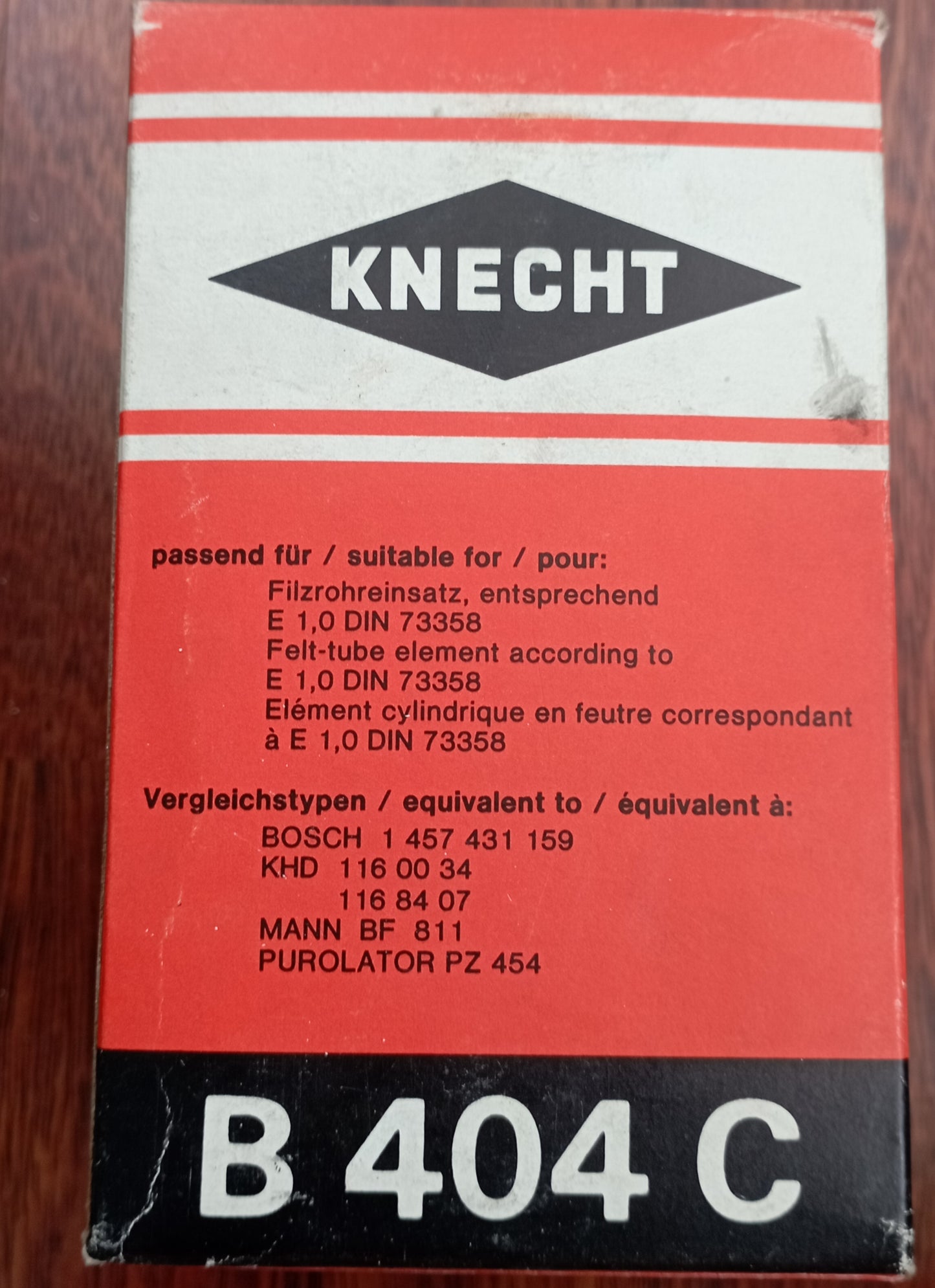Filtro gasolio KNECHT B 404 C