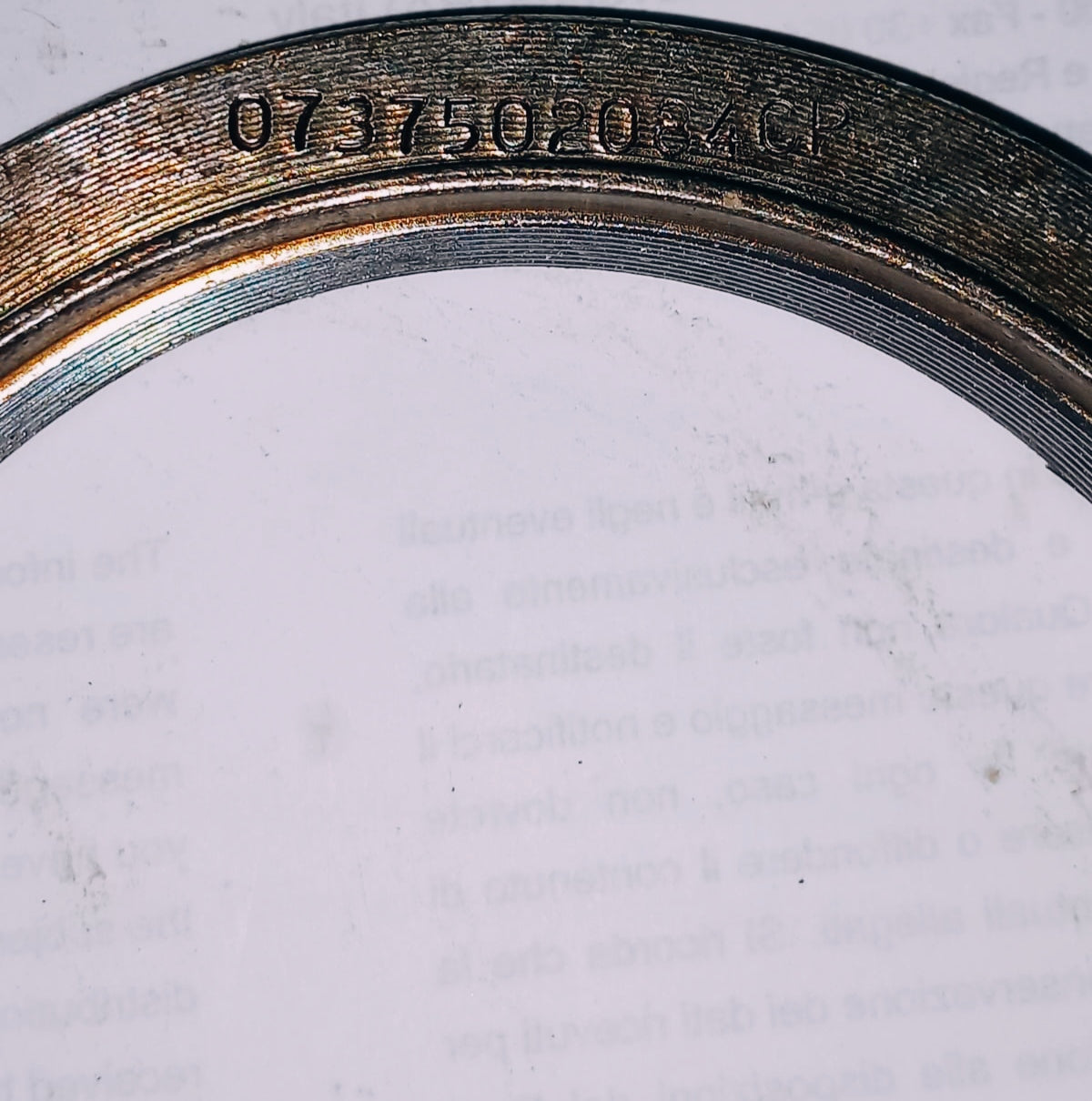 Ghiera Zf per invertitore modello P-7300 PK-5100
Codice originale ZF: 0737502084