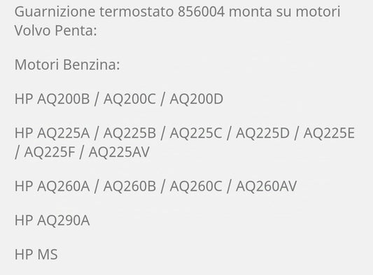 Guarnizione termostato Volvo Cod 856004