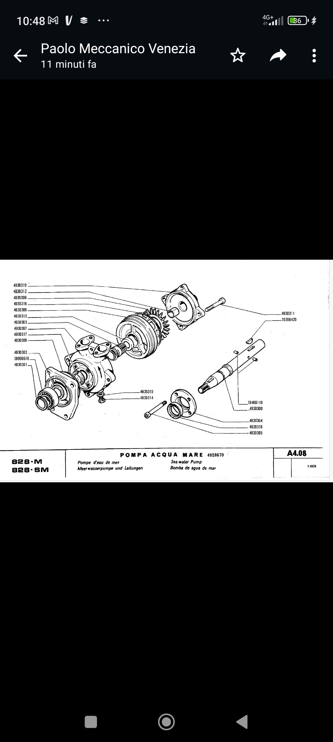 Pompa acqua mare IVECO 828
