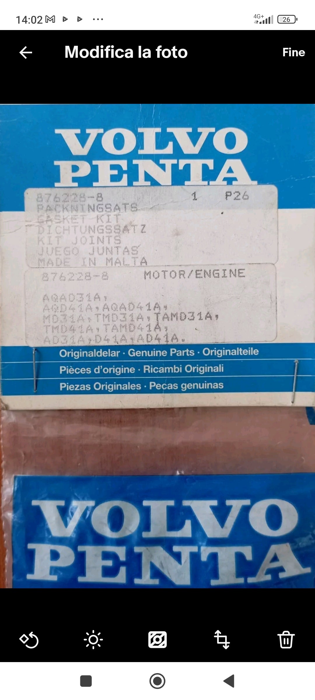 Kit guarnizioni originali per motori VOLVO PENTA