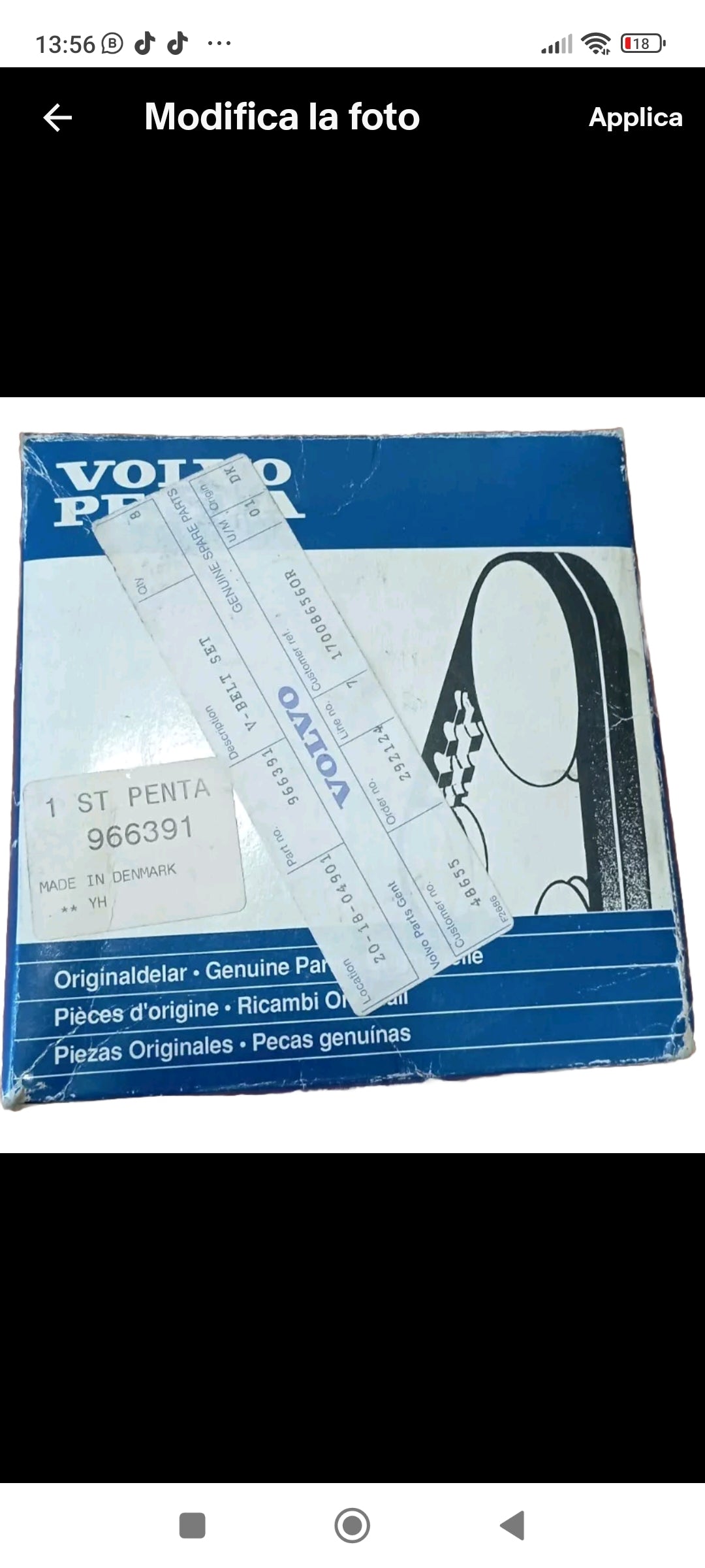 CINGHIA VOLVO PENTA 966391