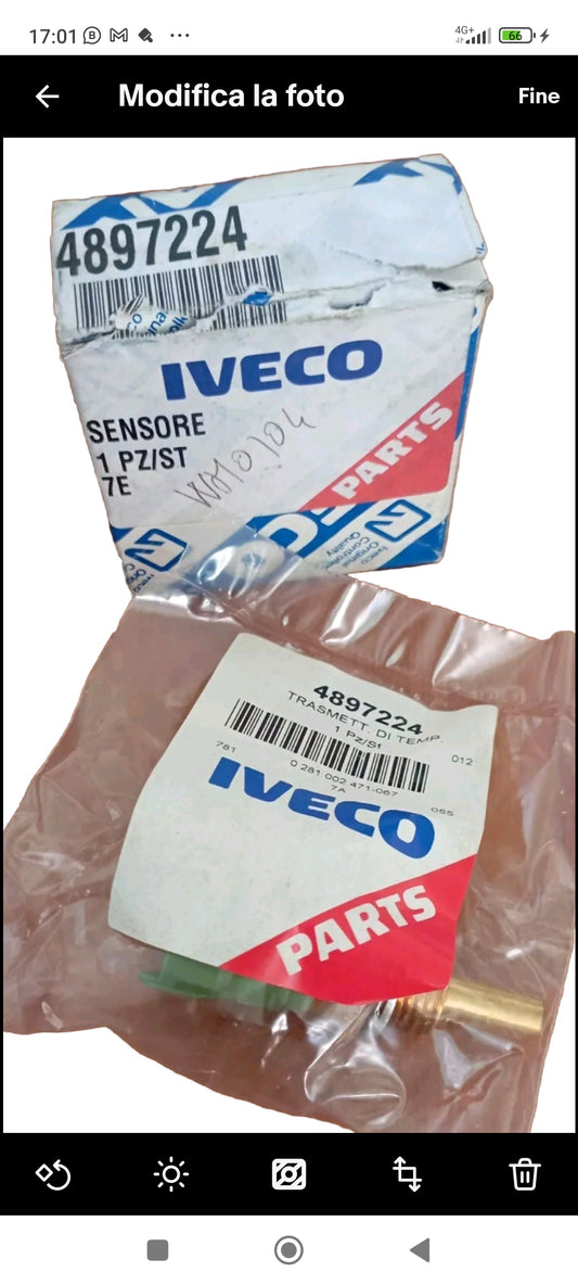 SENSORE TEMPERATURA REFRIGERANTE IVECO - 4897224