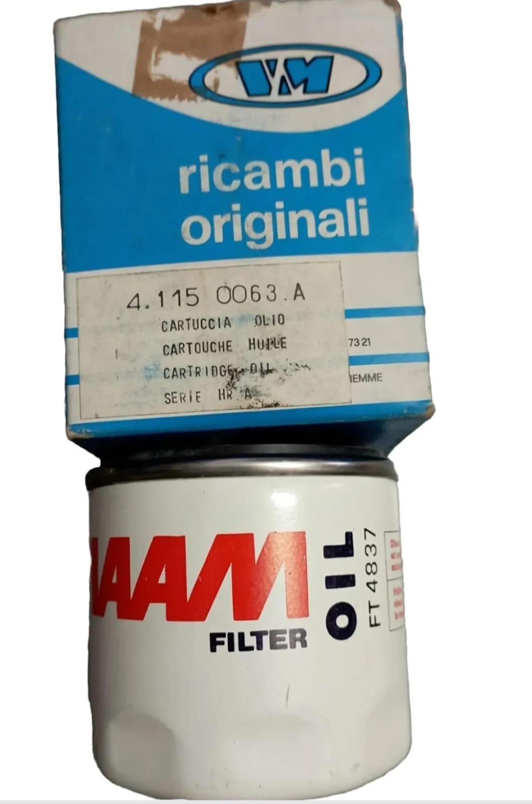 CARTUCCIA OLIO NUOVA PER MOTORI VM SERIE HR A CODICE ARTICOLO 4.115 0063. A