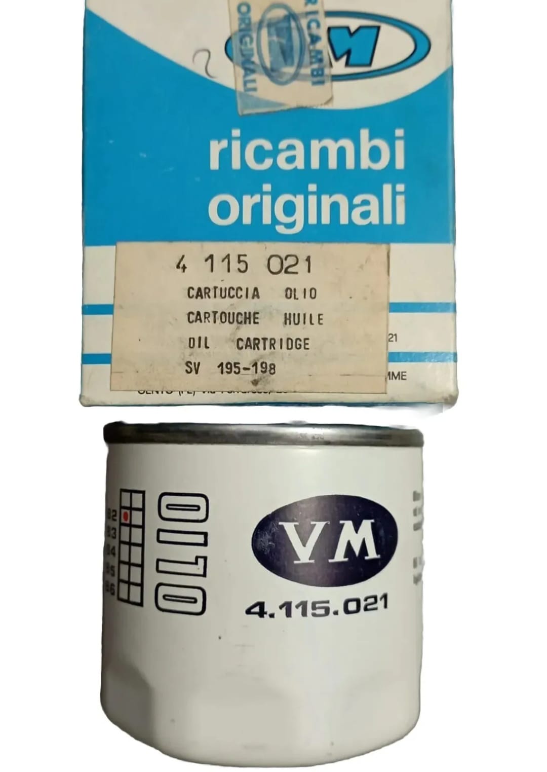 CARTUCCIA OLIO NUOVA PER MOTORI VM SERIE SV 195-198 CODICE ARTICOLO 4 115 021
