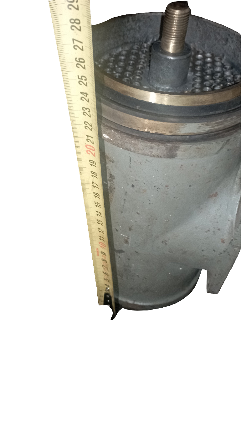 Fascio tubiero/scambiatore di calore comprensivo di cassa alloggio refrigerante e coperchi in bronzo