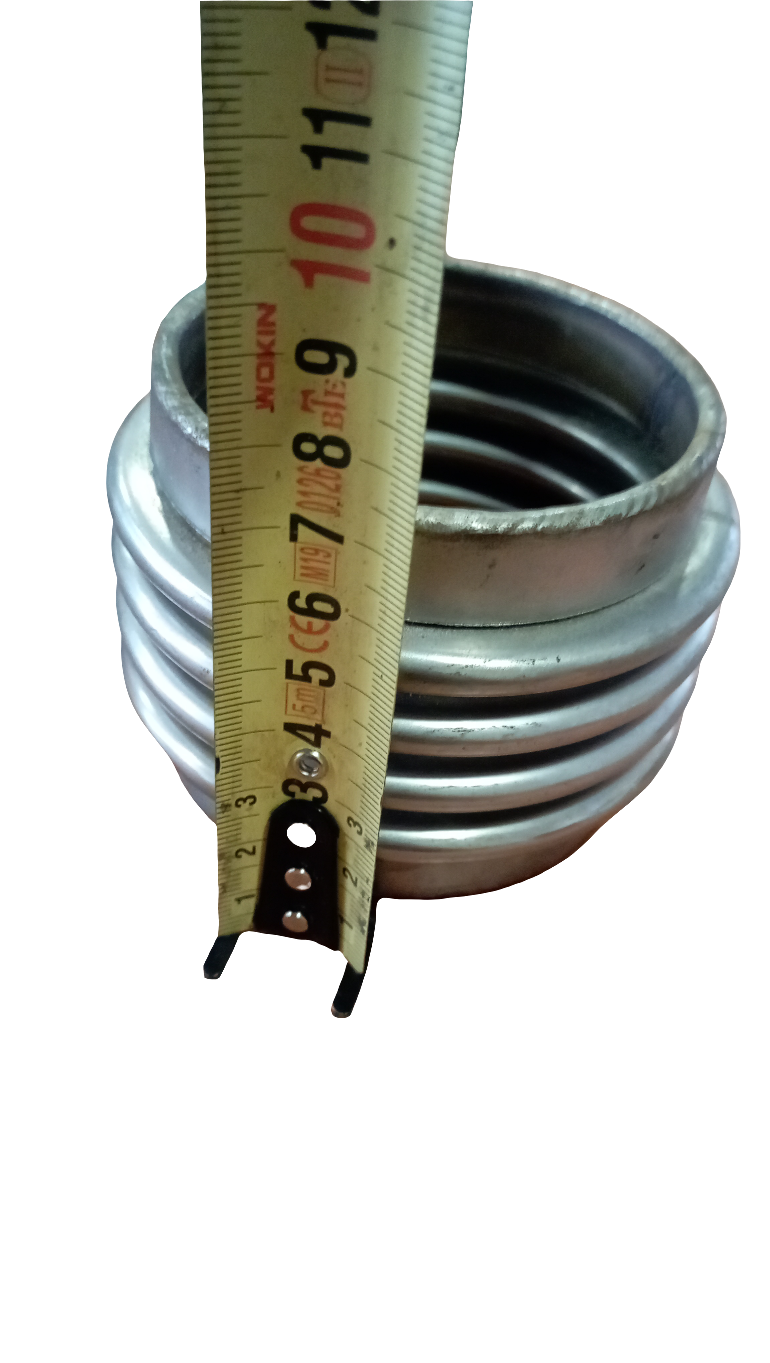 Compensatore di scarico, tronchetto in acciaio inox a 4 spire