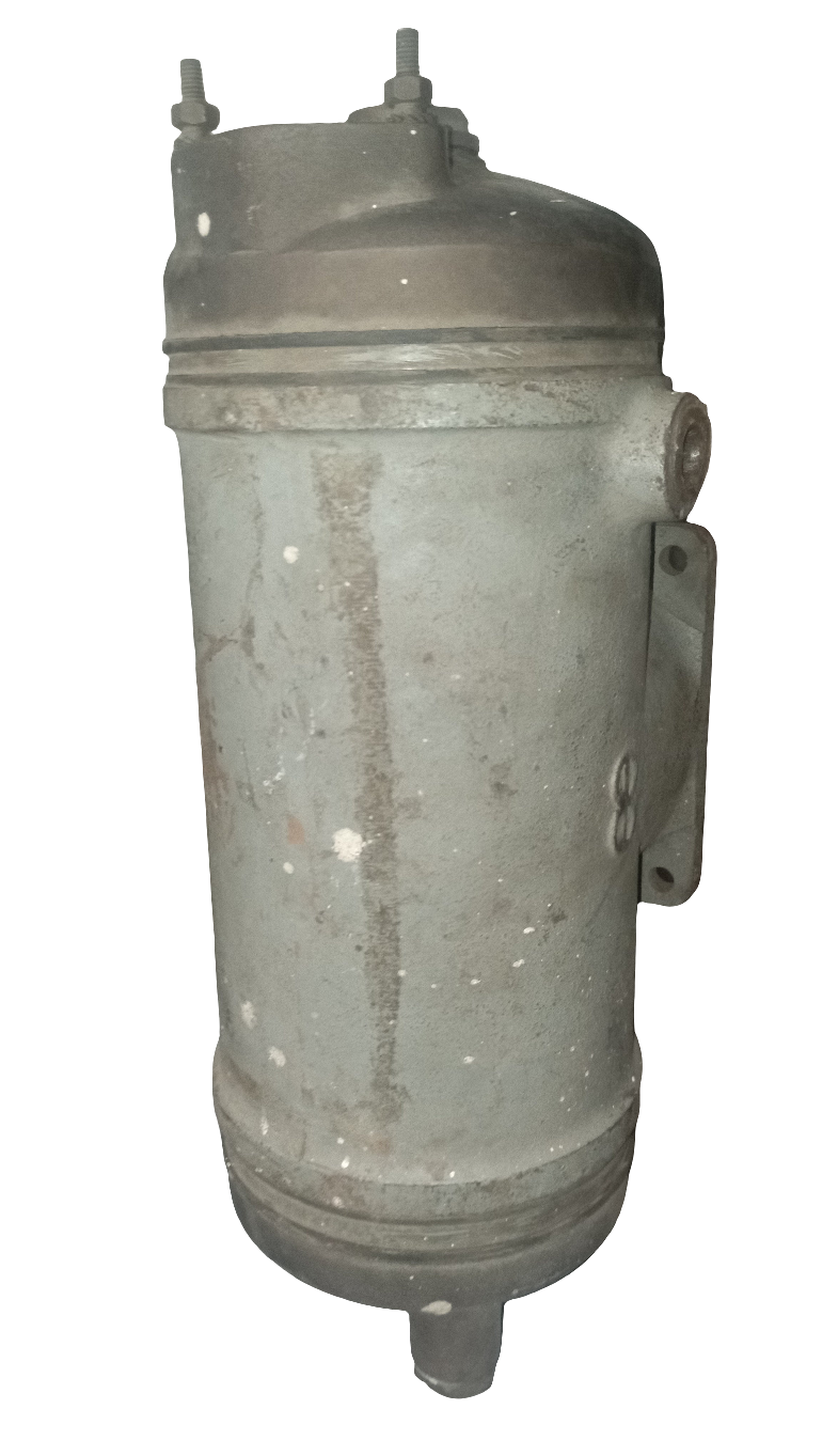 Fascio tubiero/scambiatore di calore comprensivo di cassa alloggio refrigerante e coperchi in bronzo