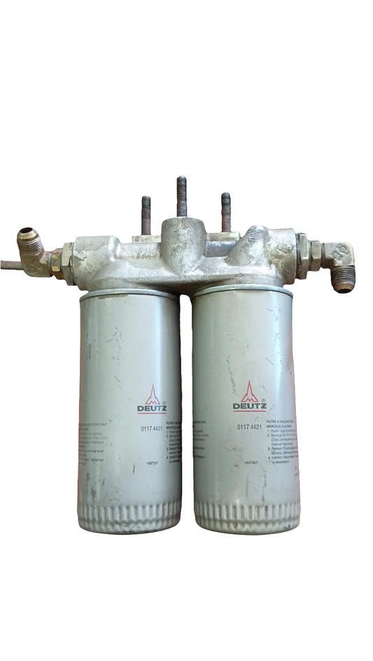 Supporto per filtri olio comprensivo di filtri per motori Isotta Fraschini ID36