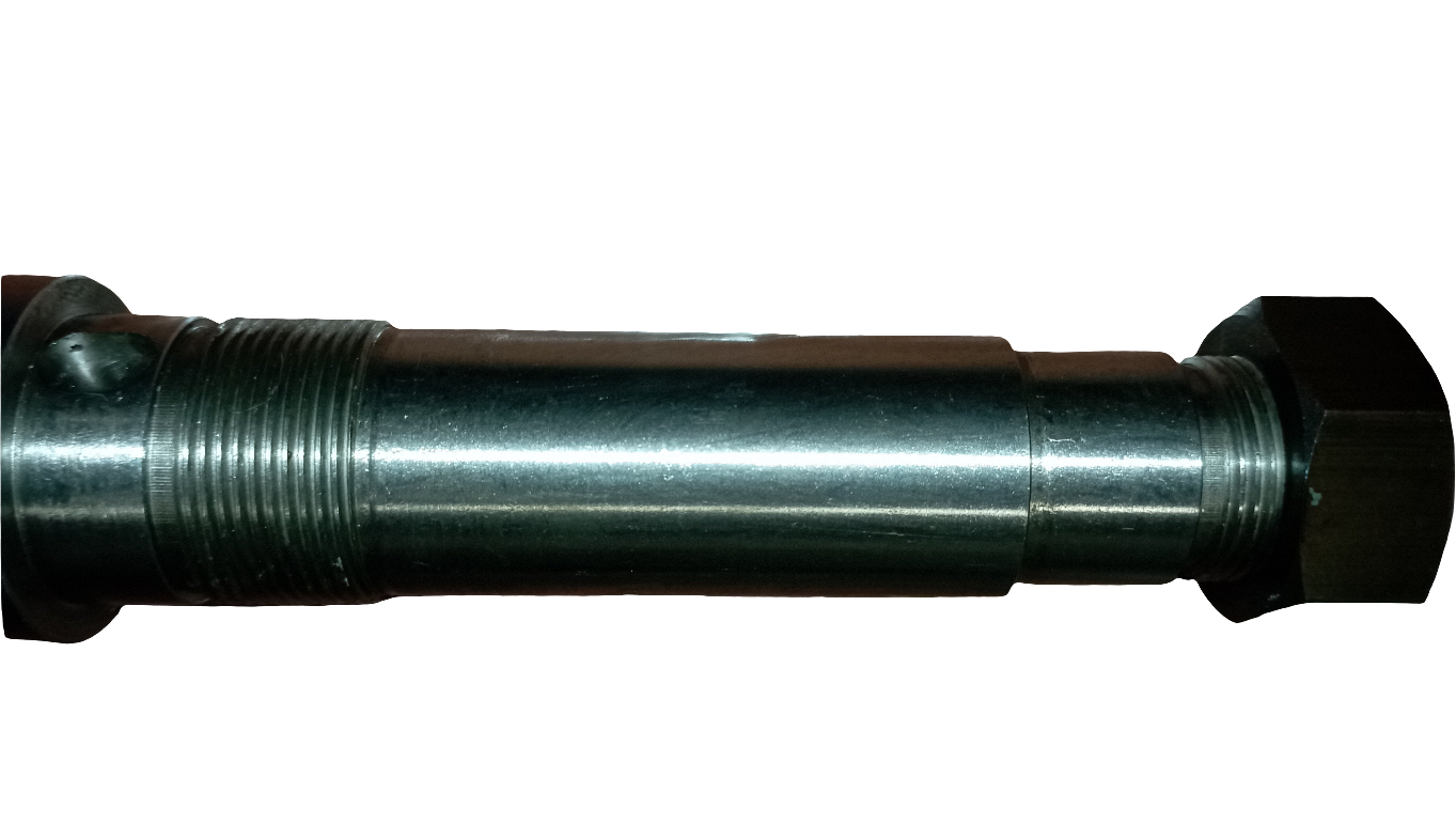 Albero in acciaio inox completo di filettature e cave chiavette per pompa acqua