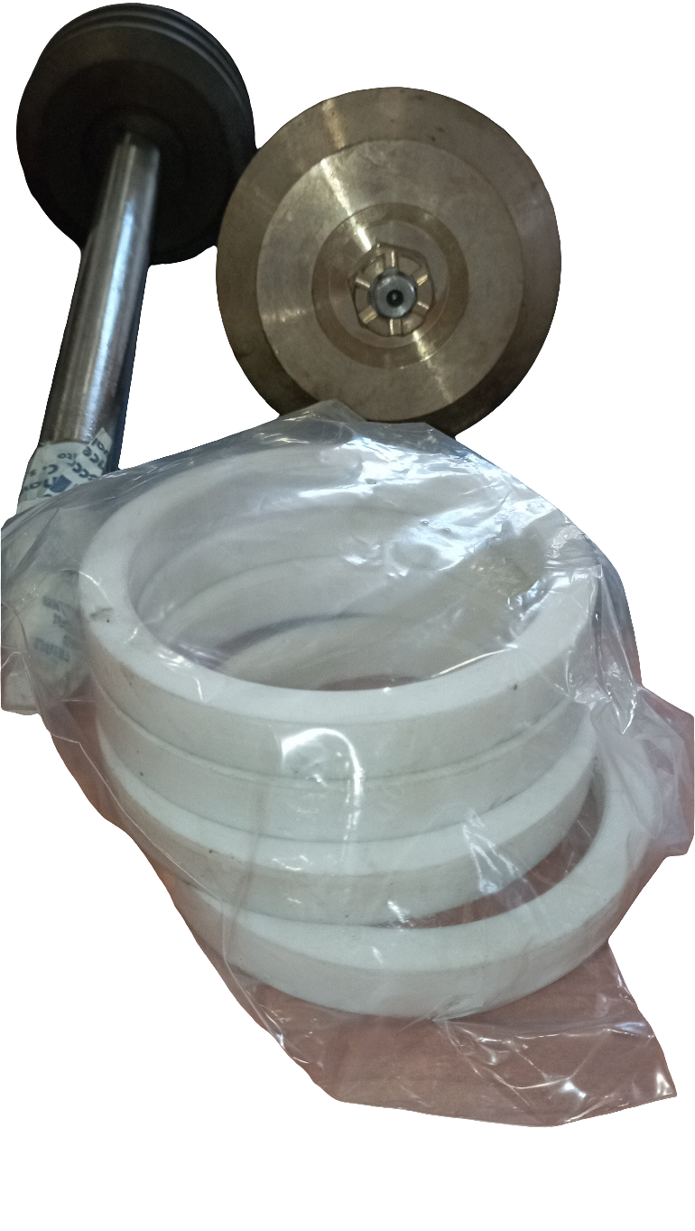 Pistone completo di fasce e corpo in bronzo, aste in acciaio inox per pompa acqua DEUTZ 545