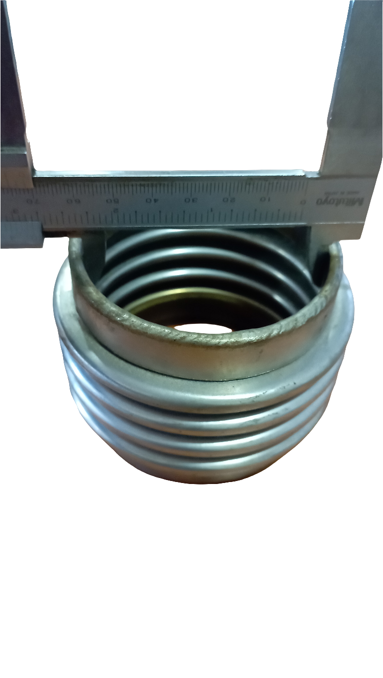 Compensatore di scarico, tronchetto in acciaio inox a 4 spire