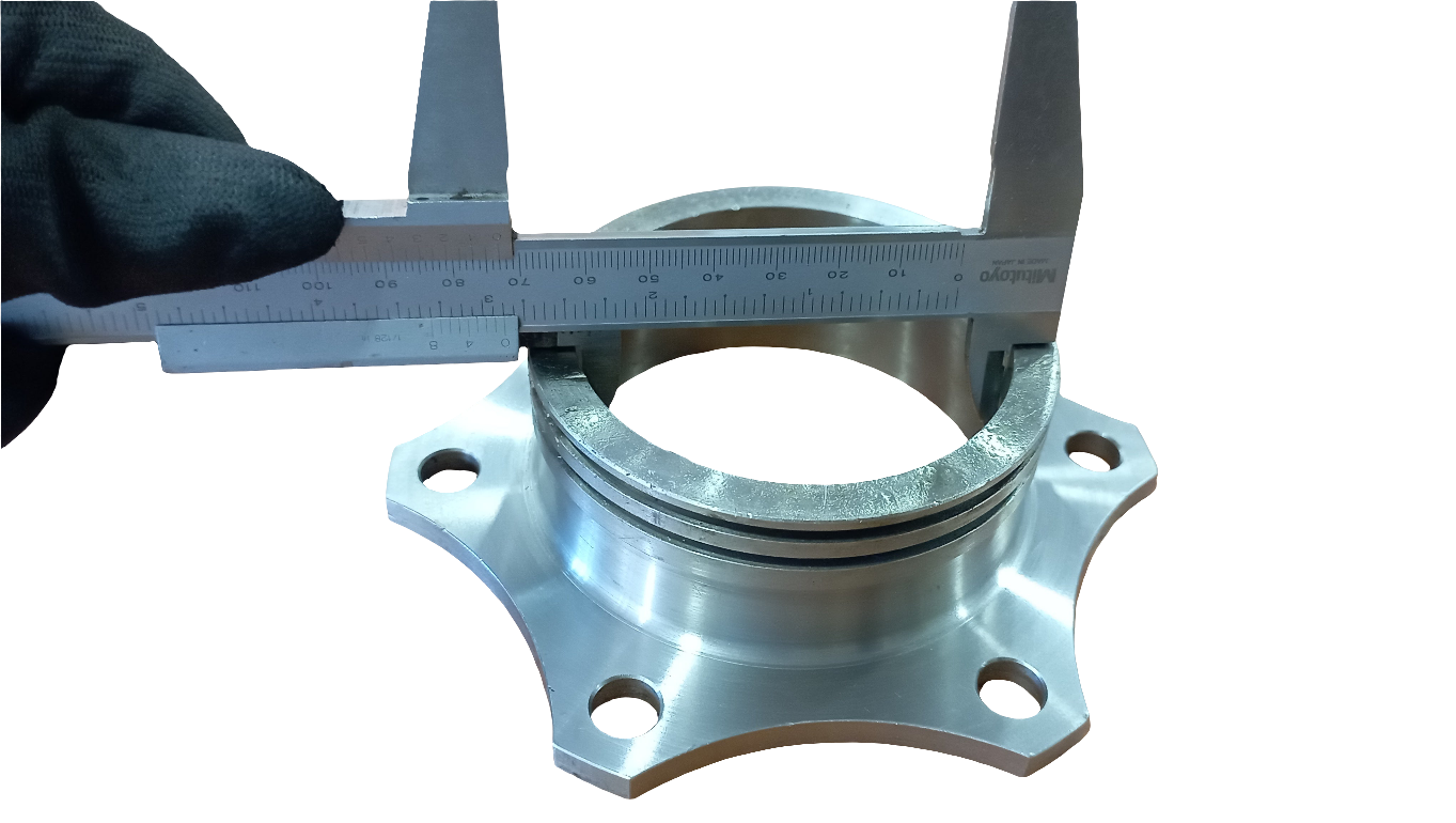 Ghiera, flangia in acciaio inox per scarico