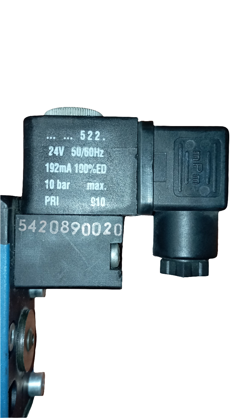 VALVOLA SOLENOIDE SINGOLA REXROTH 576 400…                                          MIN 3bar/45psi                         MAX 10bar/150psi comprensivo di valvola pneumatica 24V 10bar
