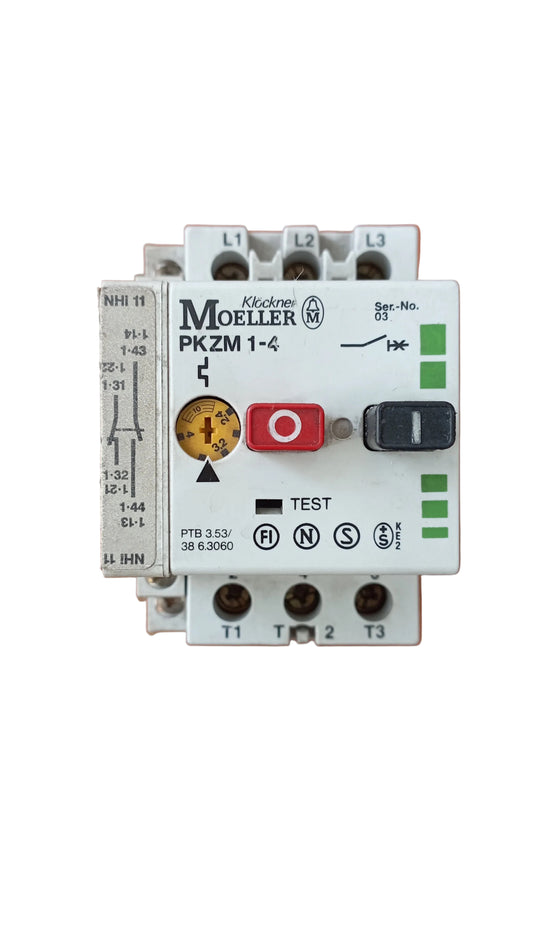 Interruttore di protezione motore Moeller PKZM1-4 + NHI 11