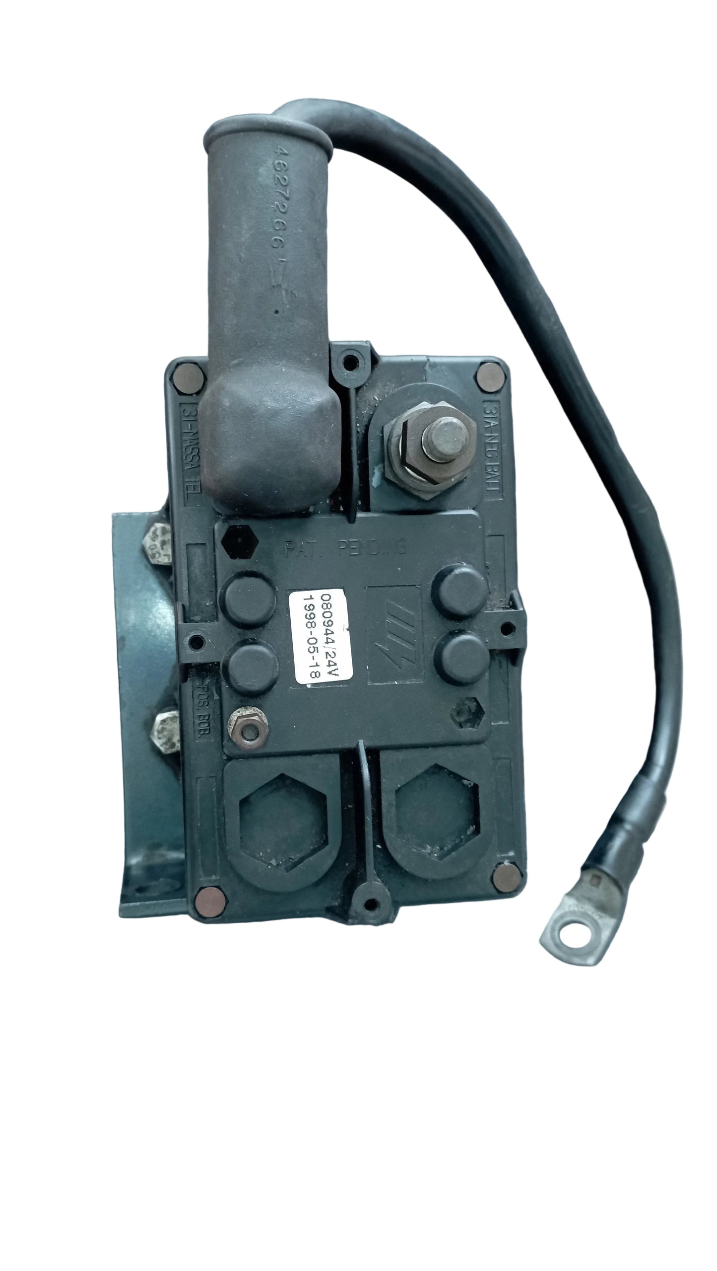 Interruttore sezionatore batteria elettrico, comprensivo di basetta di appoggio.