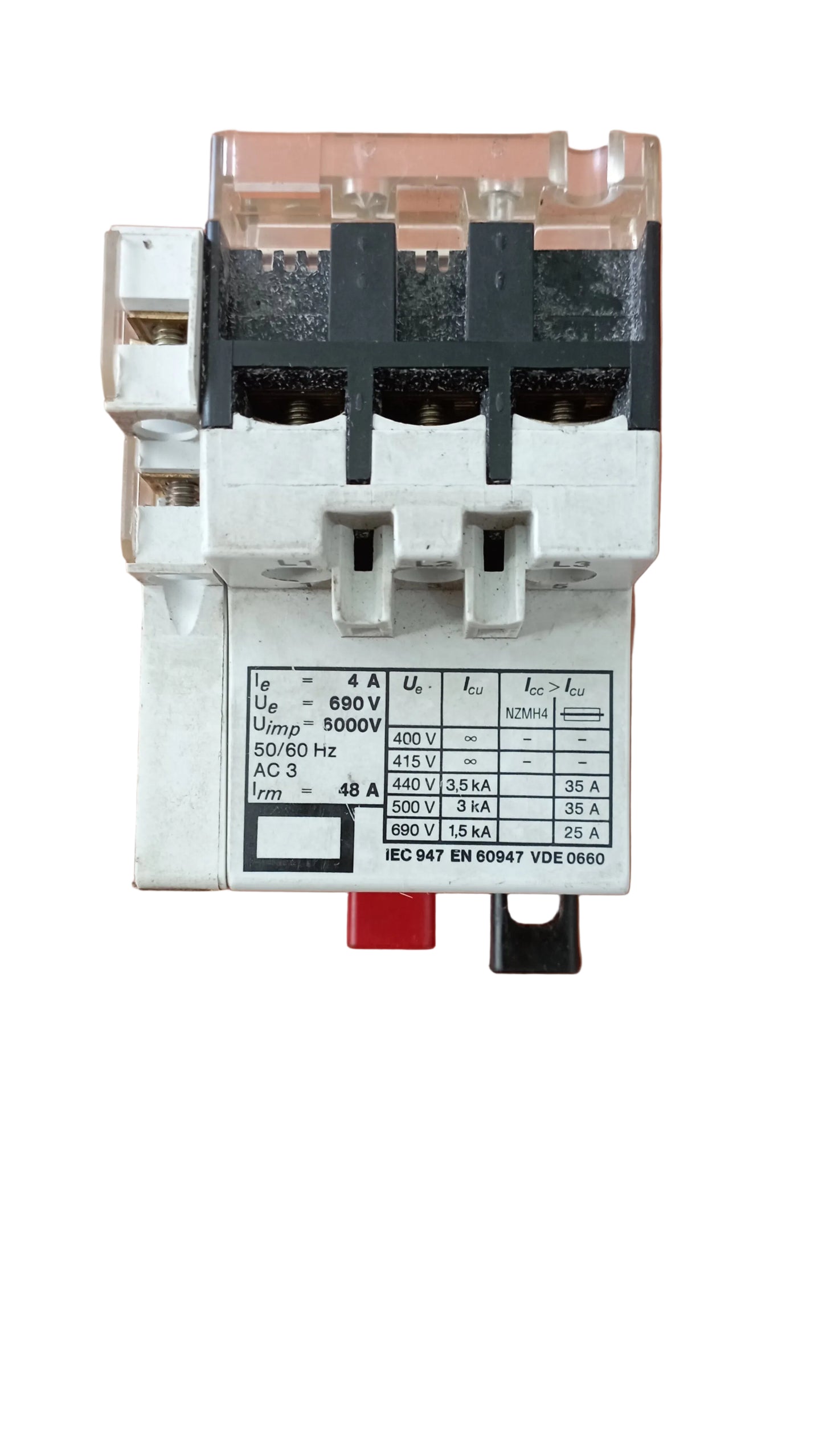 Interruttore di protezione motore Moeller PKZM1-4 + NHI 11