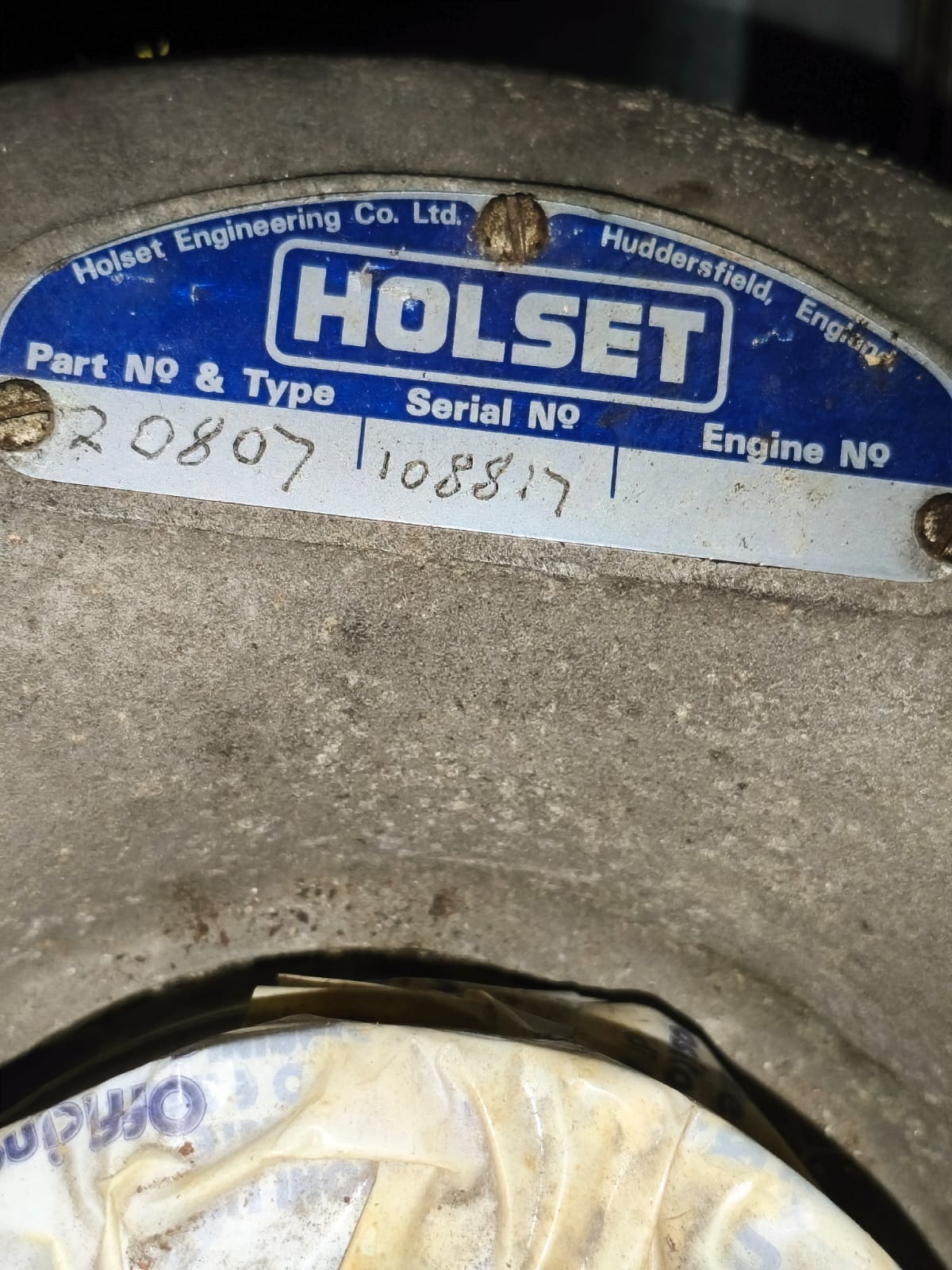 Turbo Holset code 20807